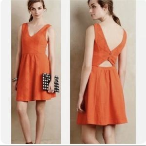 •Anthropologie• Maeve Keyhole Back Orange Dress